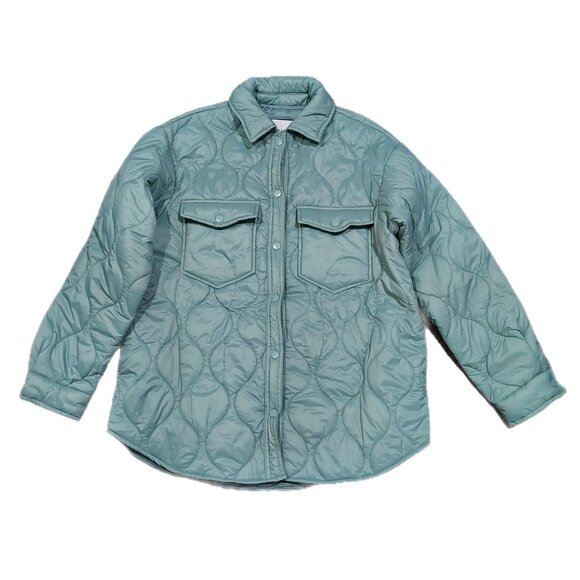 bagatelle Jackets & Blazers - Jacket Bagatelle Collection Quilted Sage Green Lightweight Snap Closure